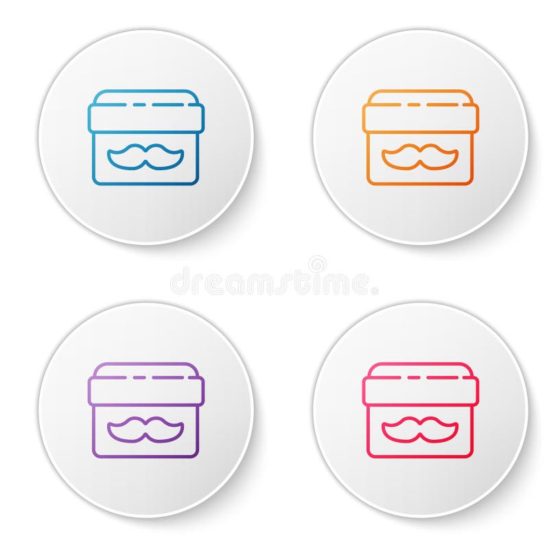 Color line Cream or lotion cosmetic jar icon isolated on white background. Body care products for men. Set icons in stock illustration