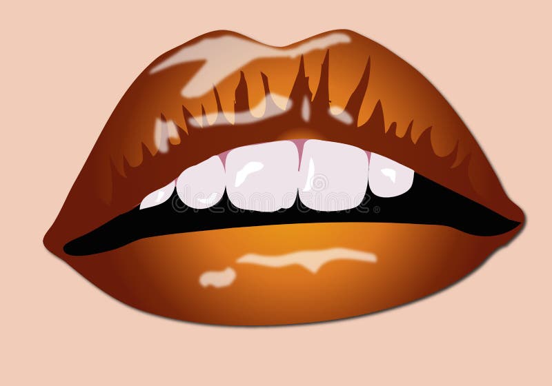 Kissing Lips With Chocolate Stock Vector Illustration of love, icon