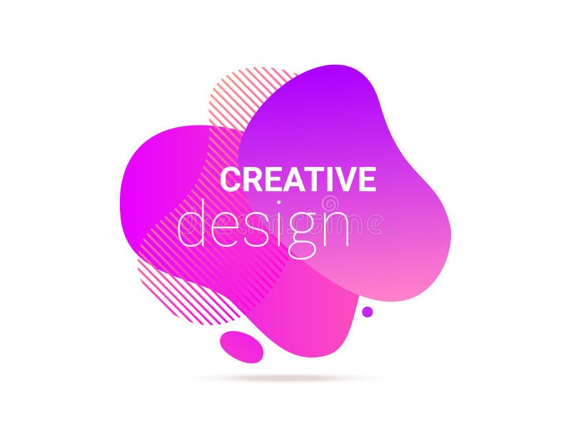 Color liquid gradient abstract stripe pattern. Vector fluid neon pink purple color overlap shape royalty free illustration