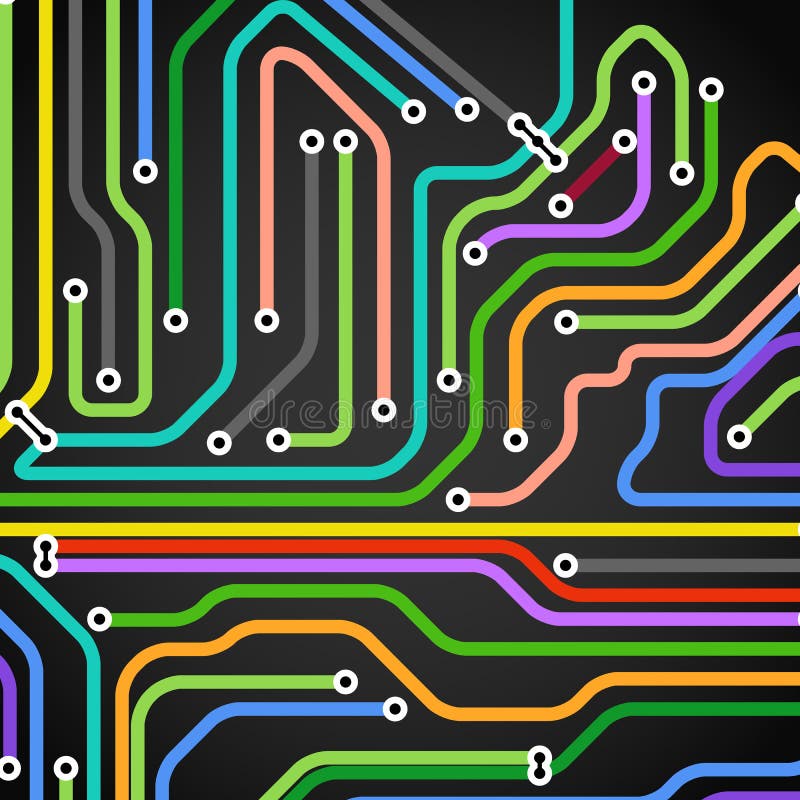 Color metro lines with arrows vector illustration