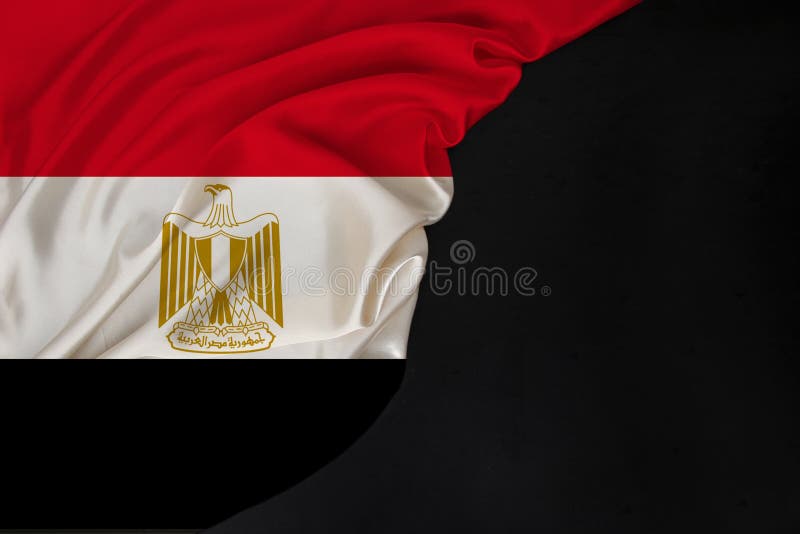 Color National Flag of Modern State of Egypt, Beautiful Silk, Black Blank,  Concept of Tourism, Economy, Politics, Emigration, Stock Image - Image of  civil, competition: 165688895