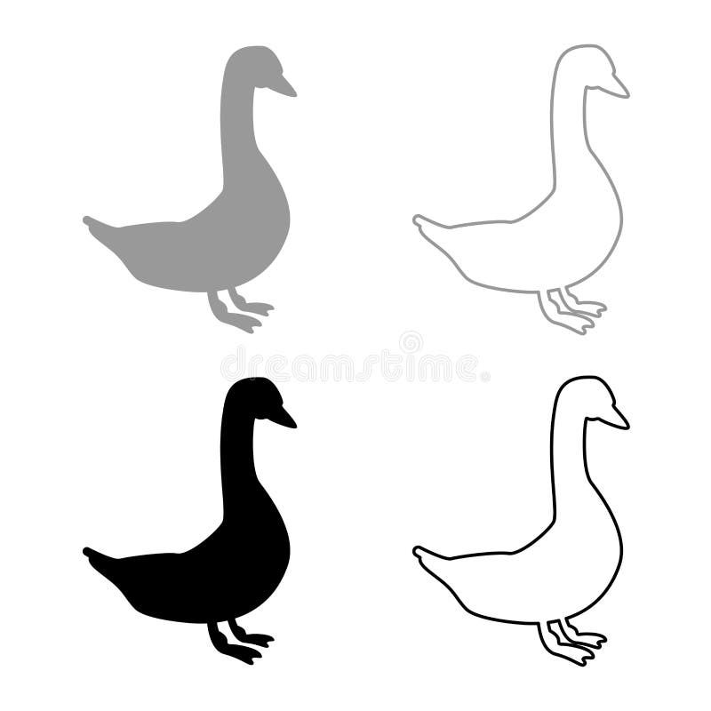 Color negro gris determinado del icono del ganso stock de ilustración Color negro gris determinado del icono del ganso stock de ilustración