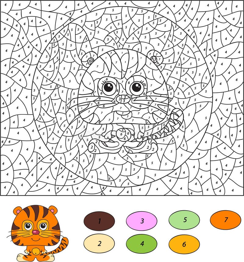  Paint-by-Numbers-Kit-for-Kids Ages 4-8, Cartoon Tiger