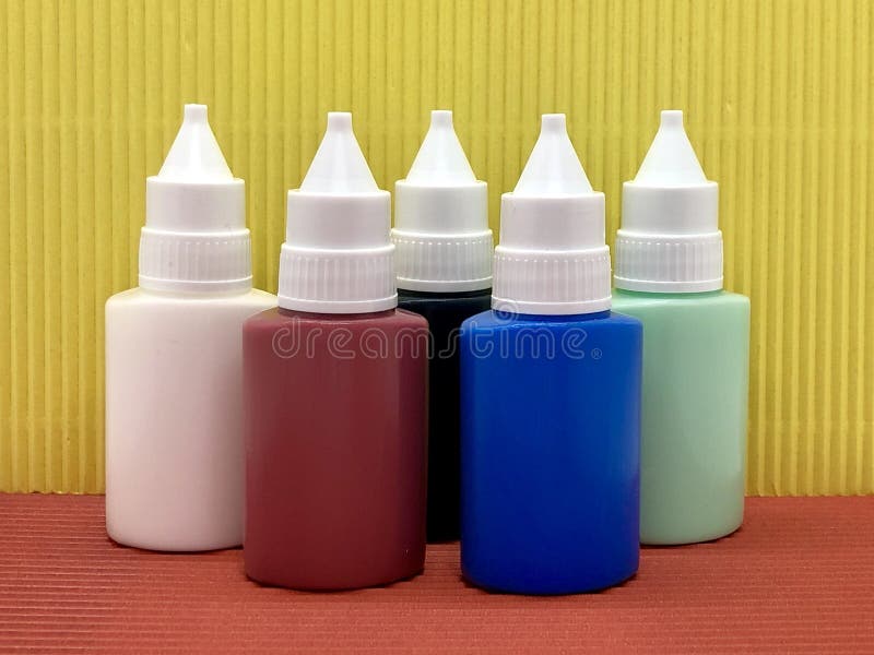 Multiple Color Painting Bottles Set Stock Image Image of color