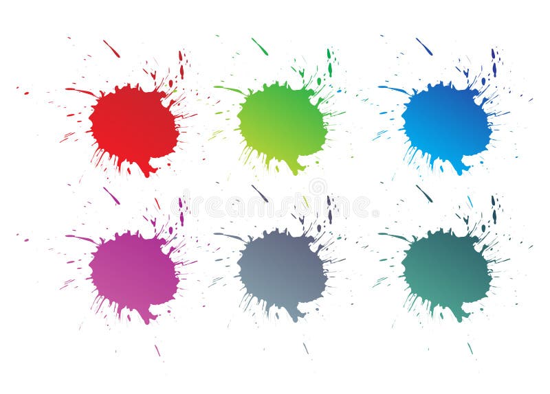 Set of vector color paint splashes , vector illustration.