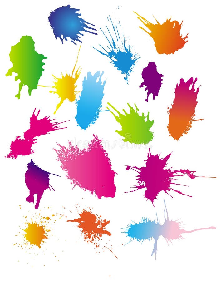 Color paint splashes. Vector illustration