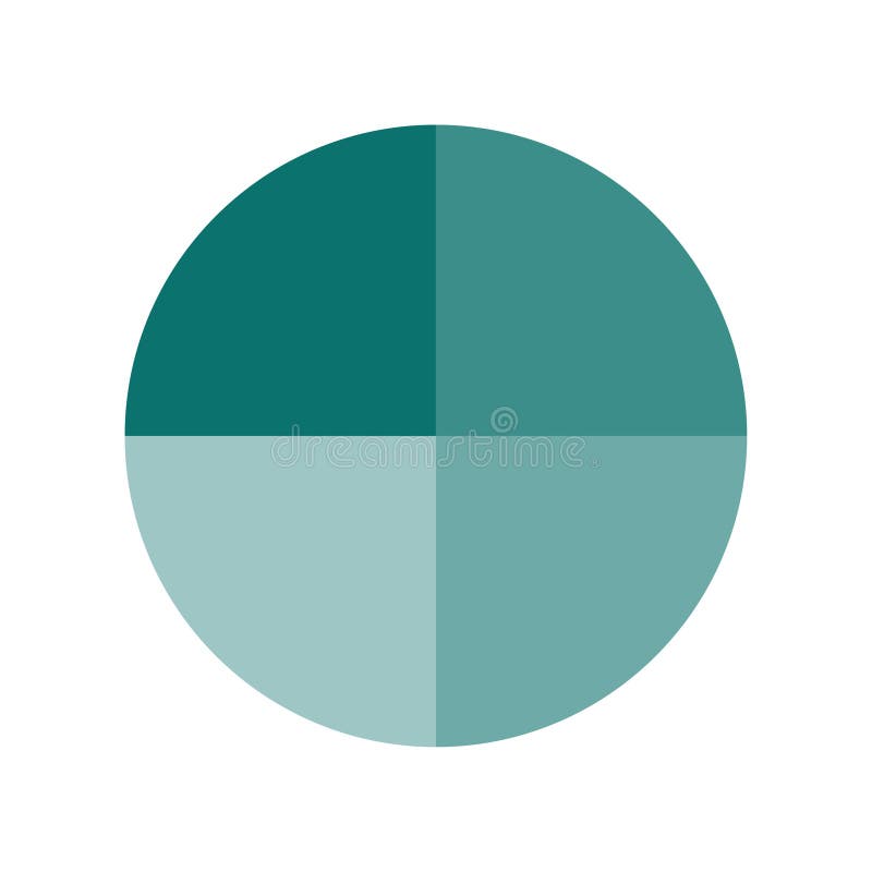 Color palette illustration. Cool teal sections. Circular shape Vector. Grey and blue tones. stock illustration