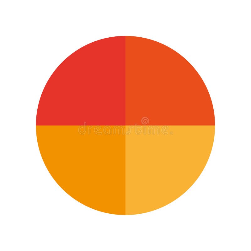 Color palette illustration. Warm orange sections. Circular shape Vector. Red and yellow tones. stock illustration