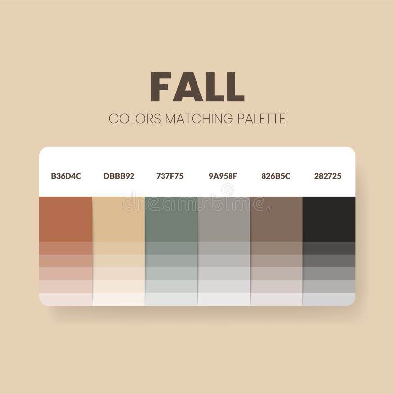 Color Palette in a Fall Colour Theme Collections. Color Scheme or