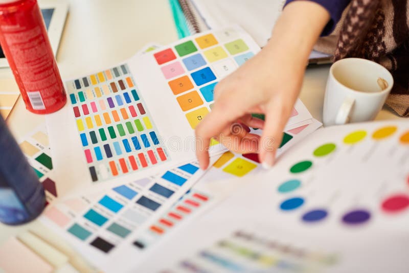 Color Palette Selection in Workshop Stock Photo - Image of company ...