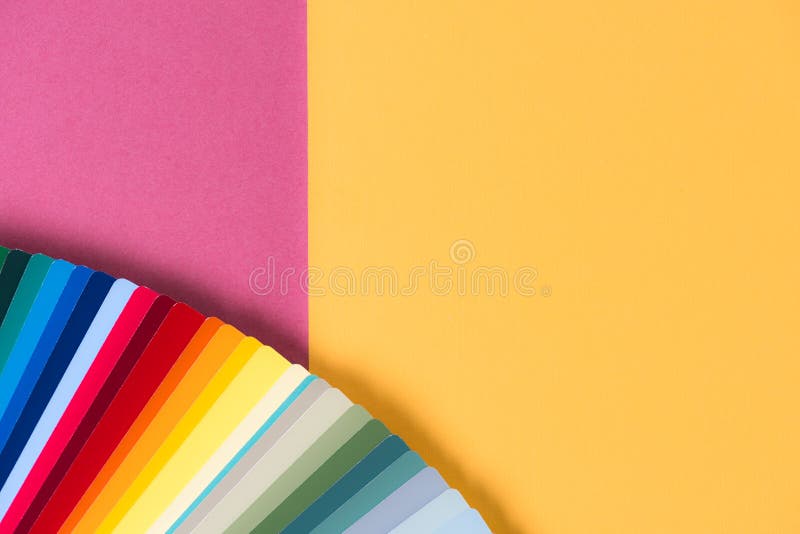 Color Palette on the Yellowpink Background Stock Image Image of