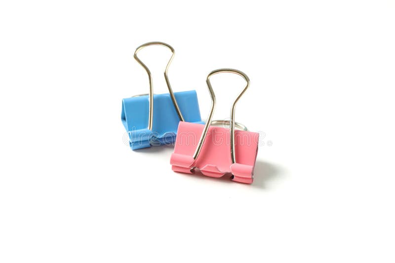 Color paper clips isolated