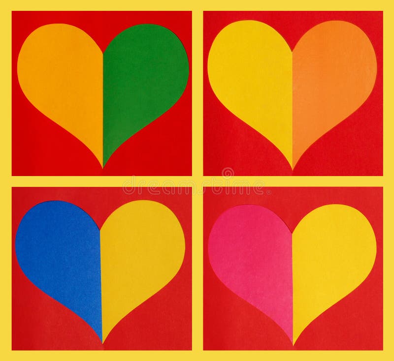 Color paper hearts stock image. Image of shape, color - 12508627