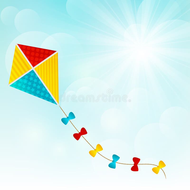 Kite summer landscape stock vector. Illustration of computer 17977660