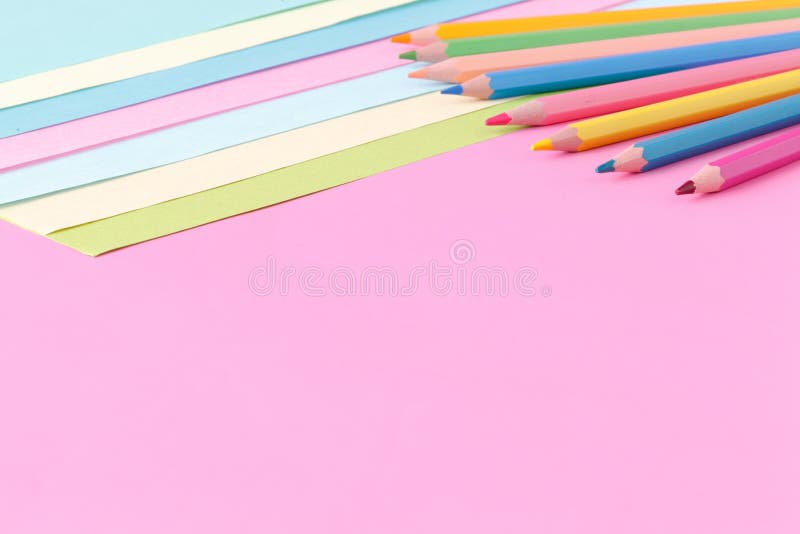Color papers geometry flat composition background royalty free stock photography