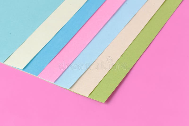 Color papers geometry flat composition background royalty free stock photography