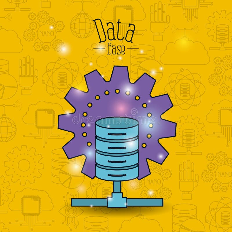 Color pattern background of future tech with data base center vector illustration