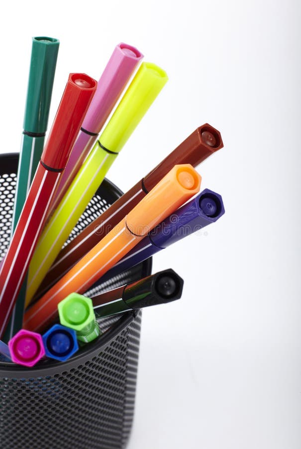 Color Pen, Pen Holder Inside Stock Image Image of give, colorful