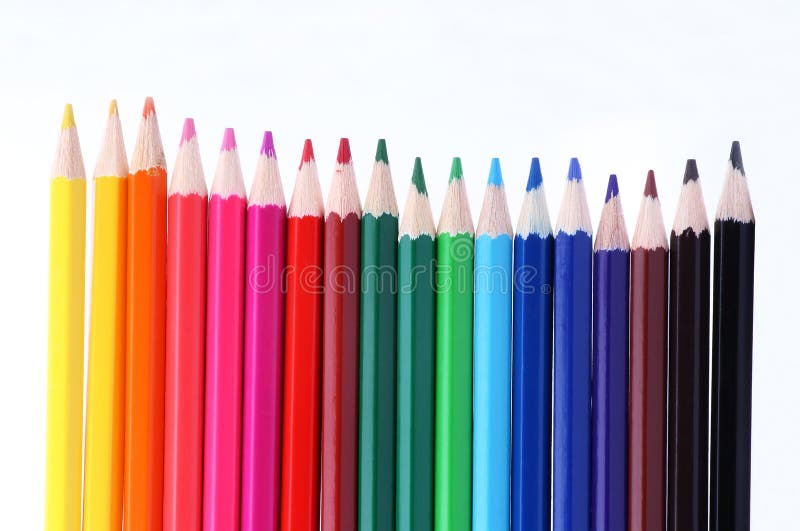 Row of pencil crayons stock image. Image of pencils, yellow - 6166603