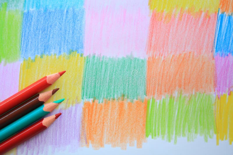 Color Pencil Drawing Background Stock Photo Image of school, color