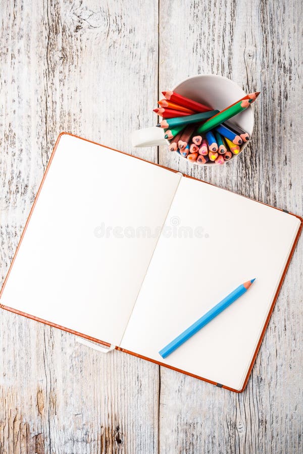 Color pencil and notepad