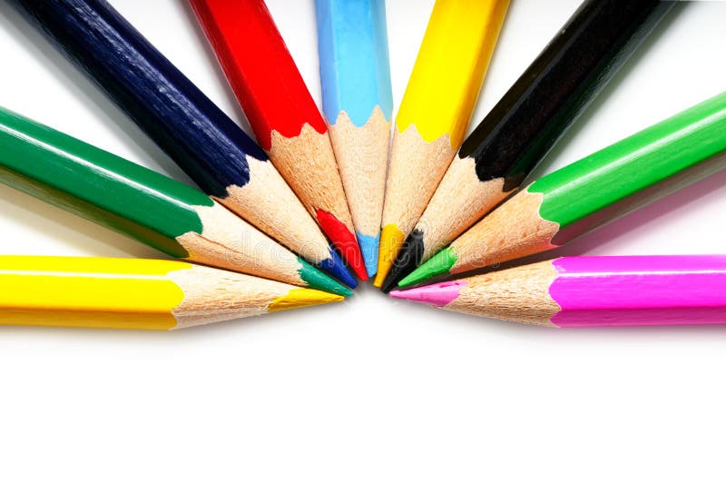 Color Pencil Drawing Open Blue Sky Landscape Stock Image Image of