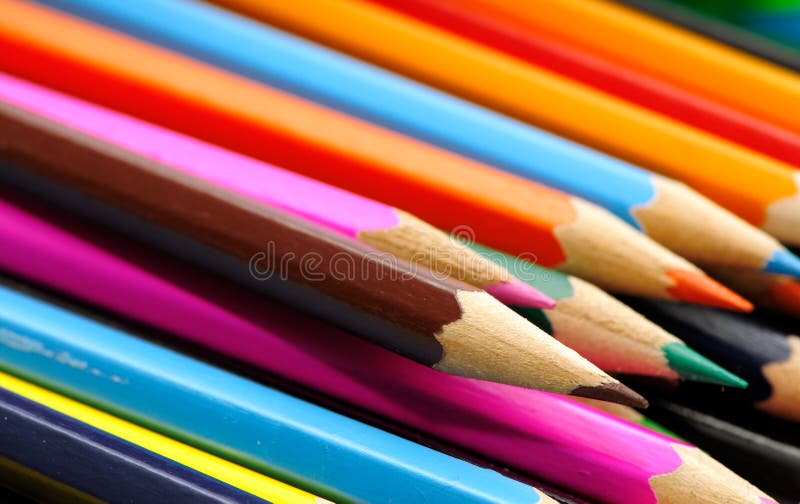 Black, Colored Pencils, on Black Background, Shallow Depth of Field