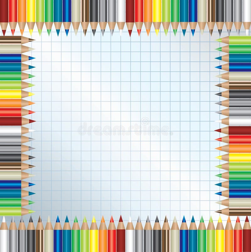 Color pencils frame royalty free illustration