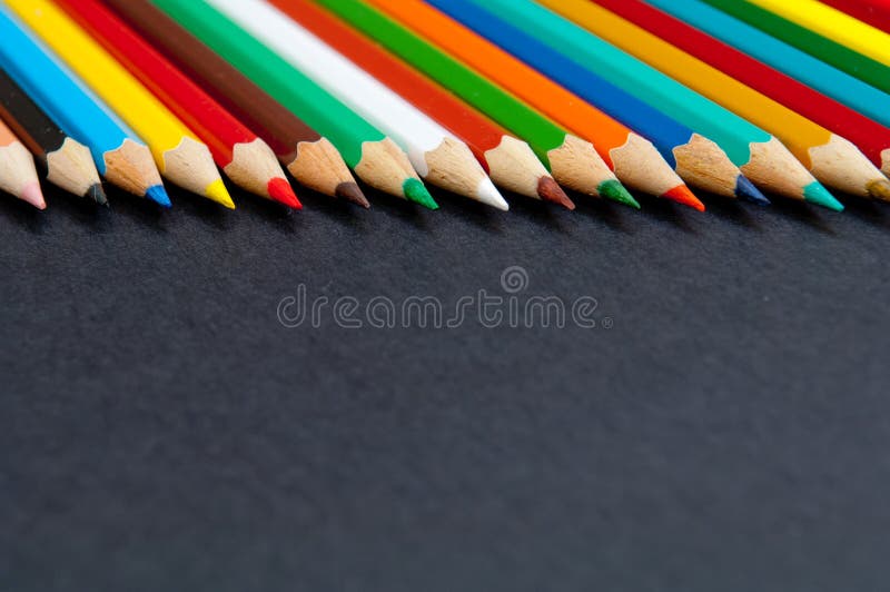 Colorful Pastel Sidewalk Chalk On Dark Asphalt Background ...