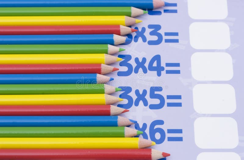Color pencils on a math