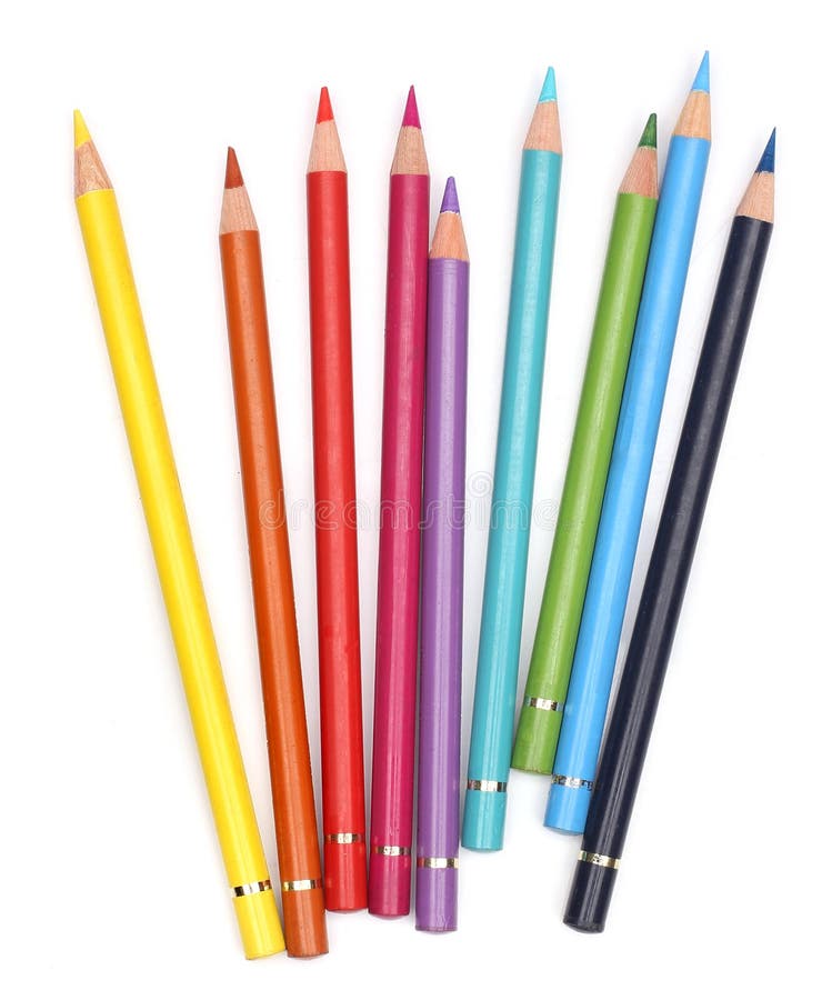 Color pencils over white
