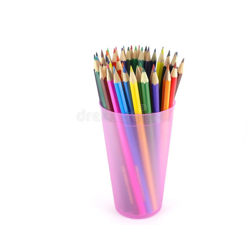 Color Pencils in the Pink Prop Stock Image Image of equipment, macro