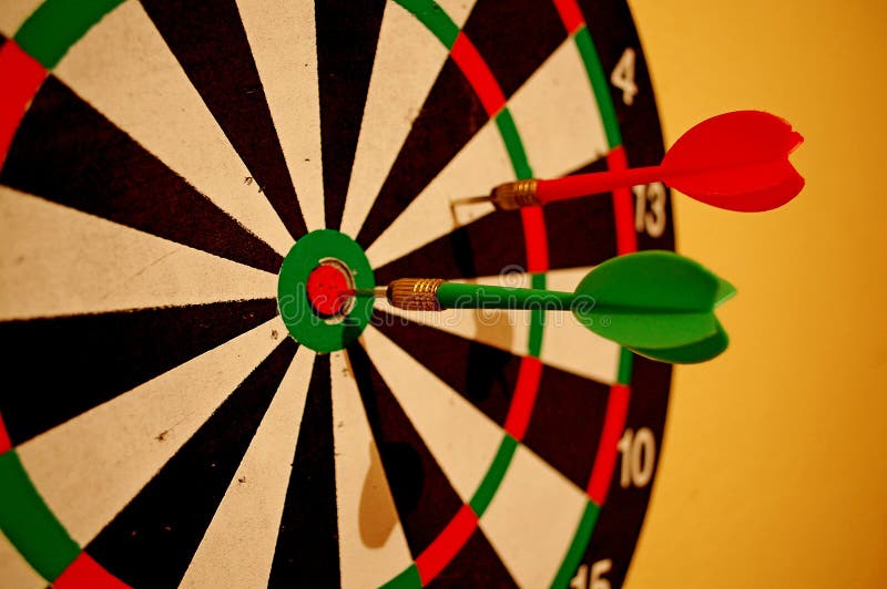 ribbon wall dishonest Photography of Darts with Dartboard Stock Image - Image of gold, playing:  219221129