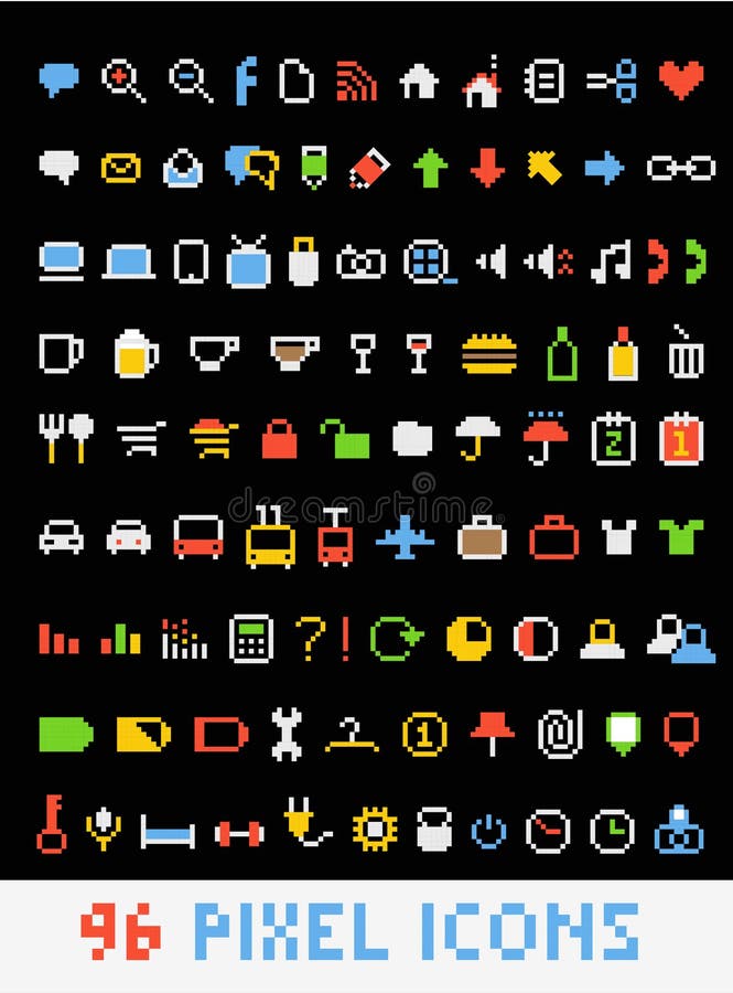 Color pixel style icons