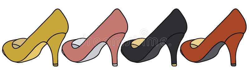 Hand drawing of pink sandals on high heel Stock Photo - Alamy