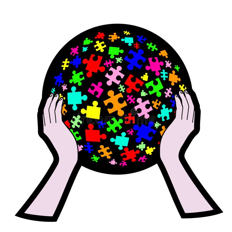 Color puzzle creative royalty free illustration