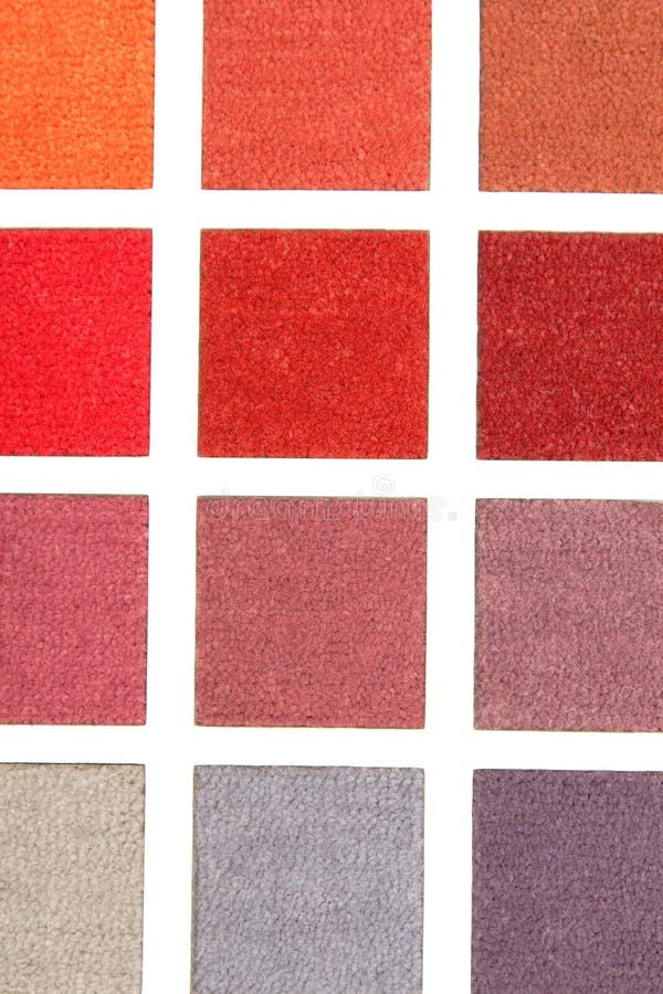 Color range of carpet samples