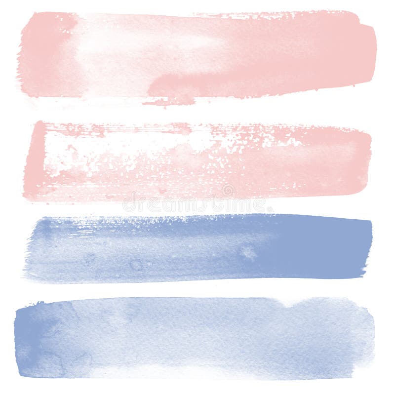 Color Rose Quartz, Serenity Watercolor Blobs, Isolated on White ...