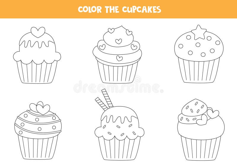 Cupcake Coloring Page Stock Illustrations 661 Cupcake Coloring