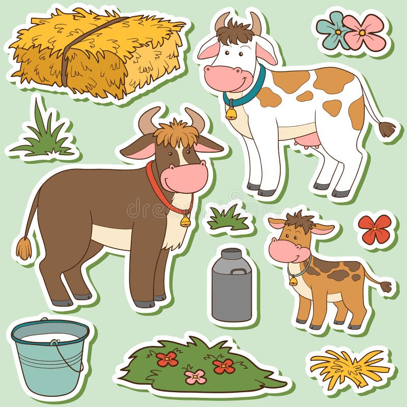 Vector Collection Cute Cartoon Farm Animals Stock Illustrations – 6,117 ...