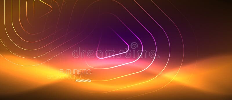 Color Shiny Neon Lights Background with Abstract Lines Stock Vector
