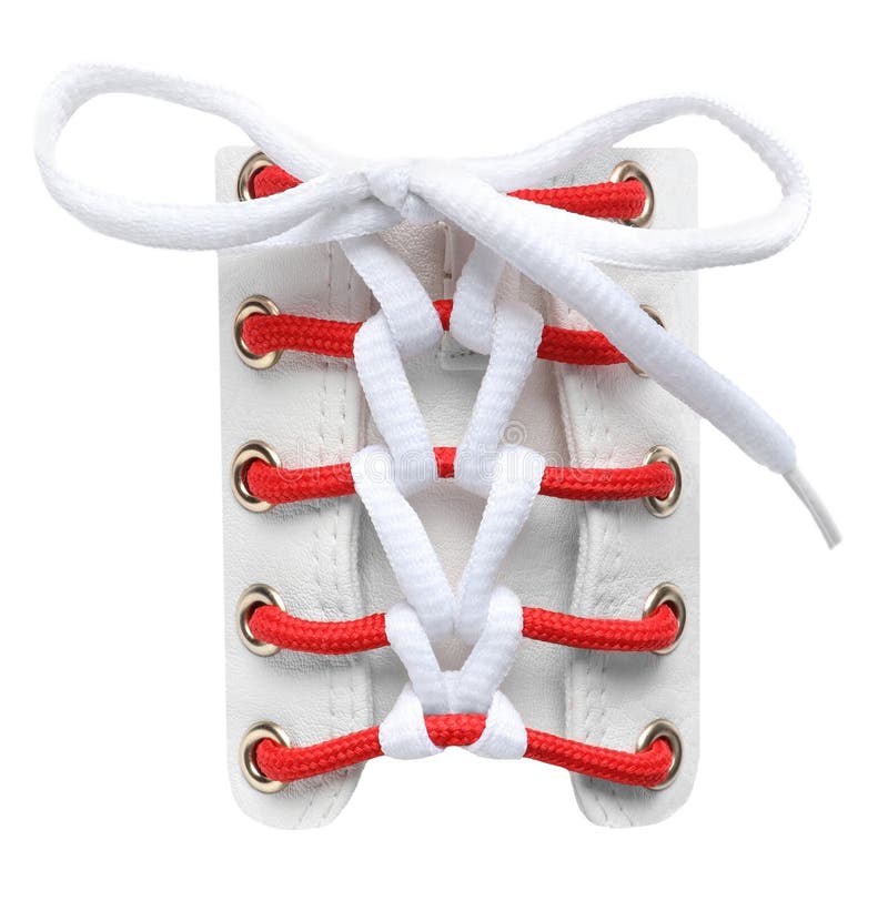 Color Shoe Laces on White Background, Collage. Banner Design Stock