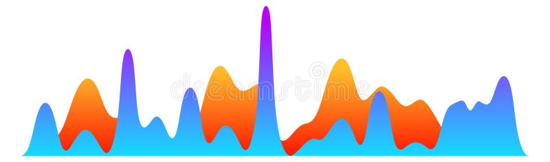 Color sound wave. Audio record digital form vector illustration