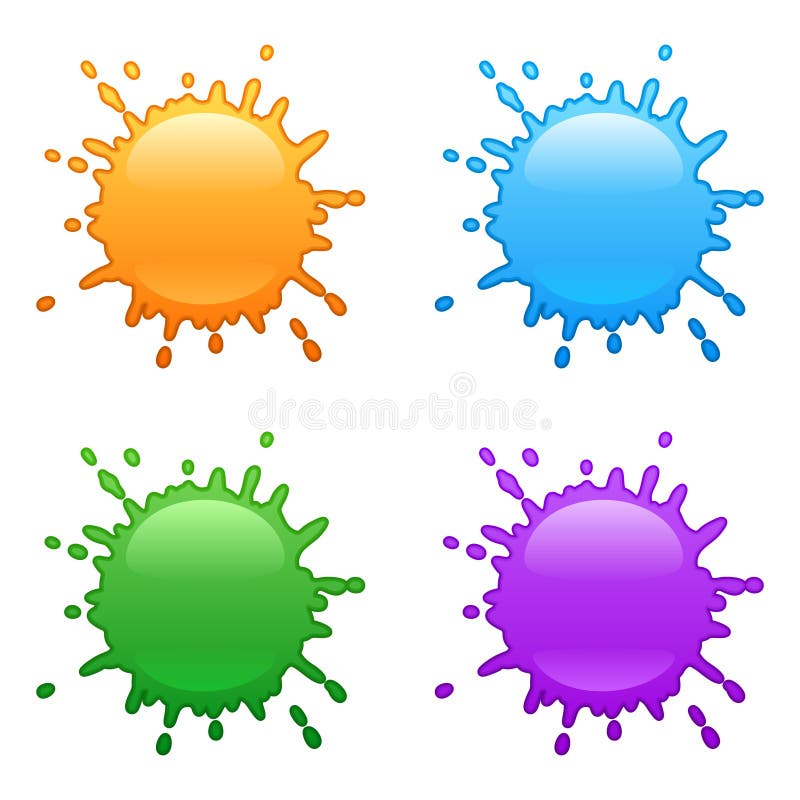 Vector icons of color splashes. Vector icons of color splashes