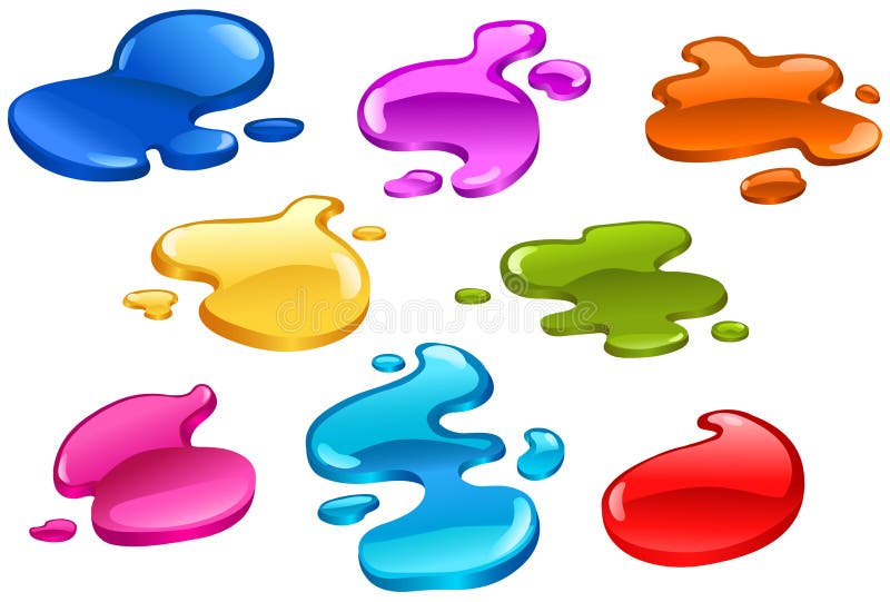 Collection of color paint splashes. Collection of color paint splashes