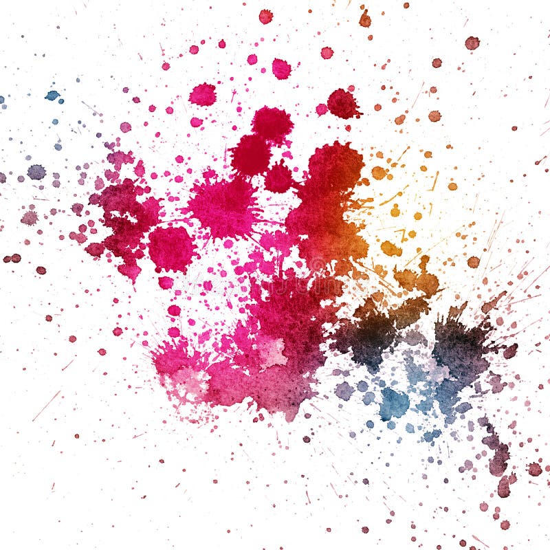 Color splatter on white background