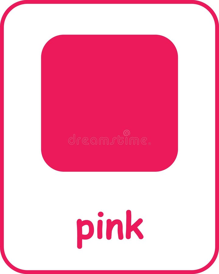Pink Color Flashcard for Kids stock illustration
