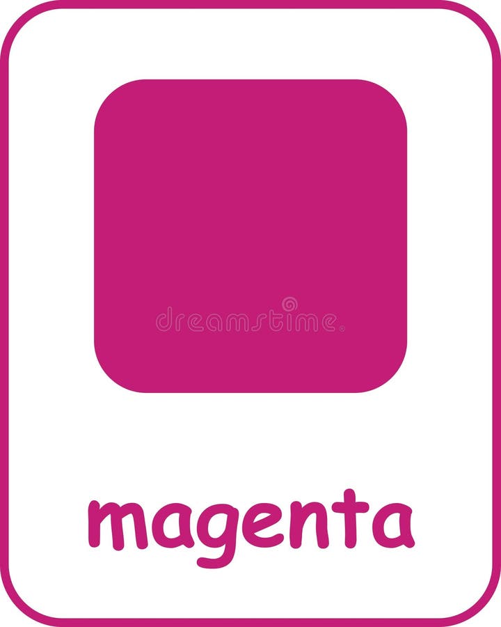Magenta Color Flashcard for Kids royalty free illustration
