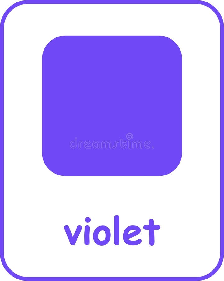 Violet Color Flashcard for Kids vector illustration
