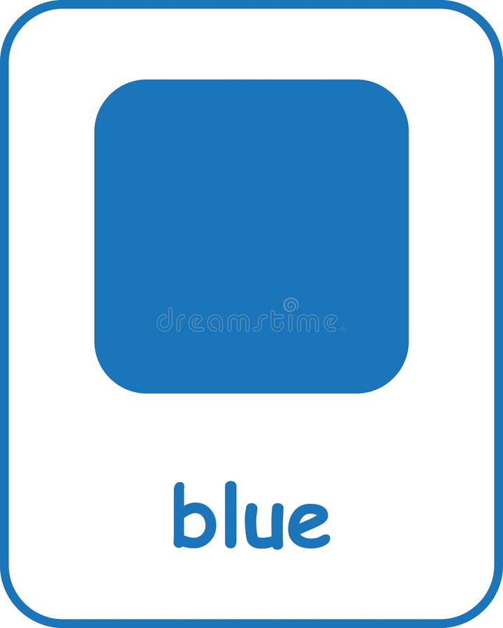 Blue Color Flashcard for Kids vector illustration